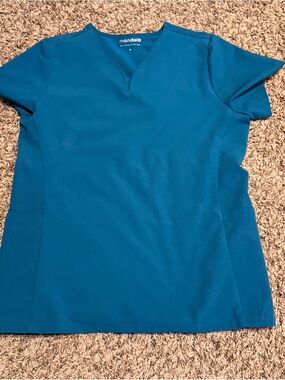 Mandala Women's Teal V-Neck Scrub Top